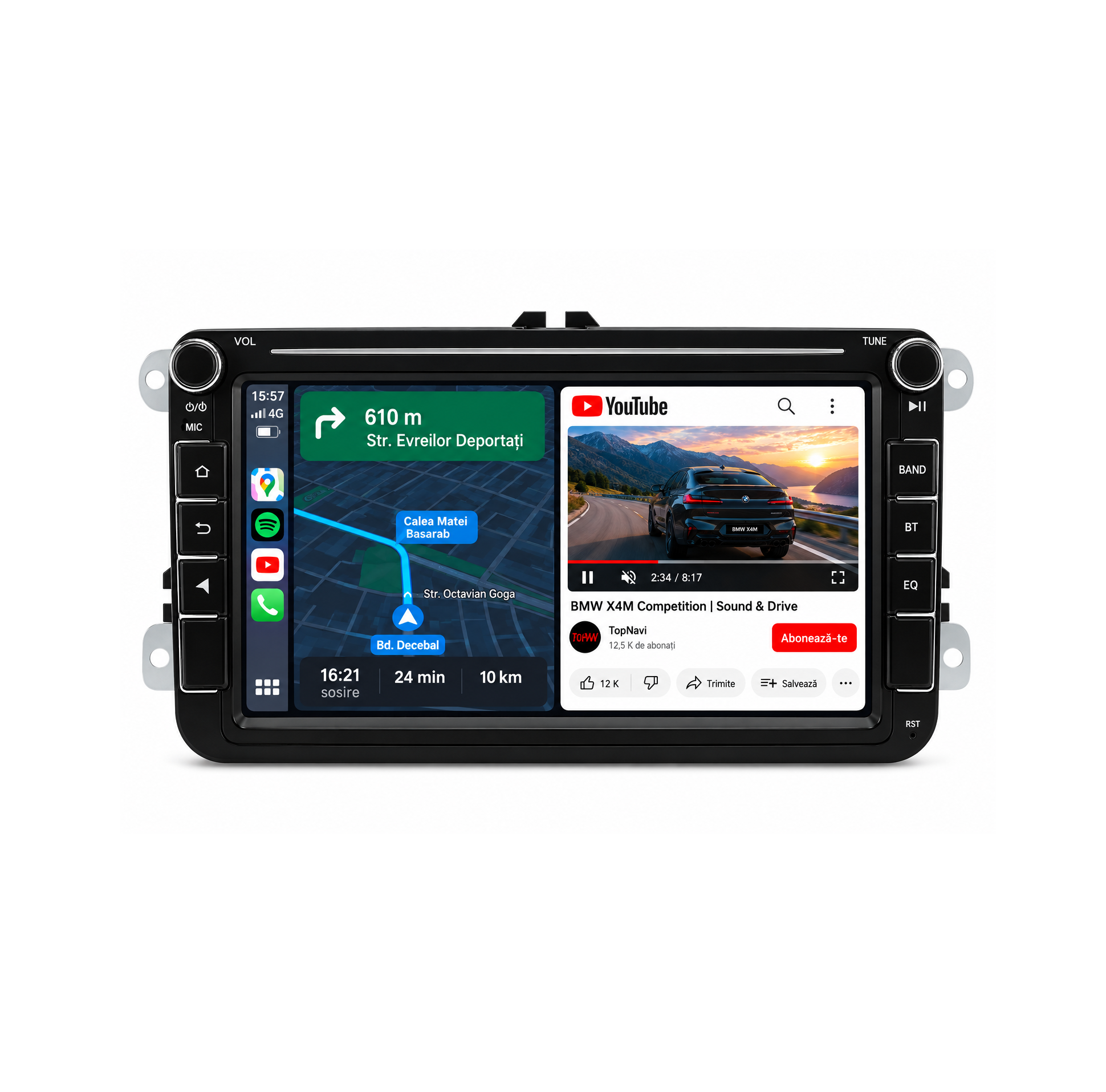 Navigatie Volkswagen ,Skoda, Seat, Android, Ecran 8 inch, Carplay / android auto