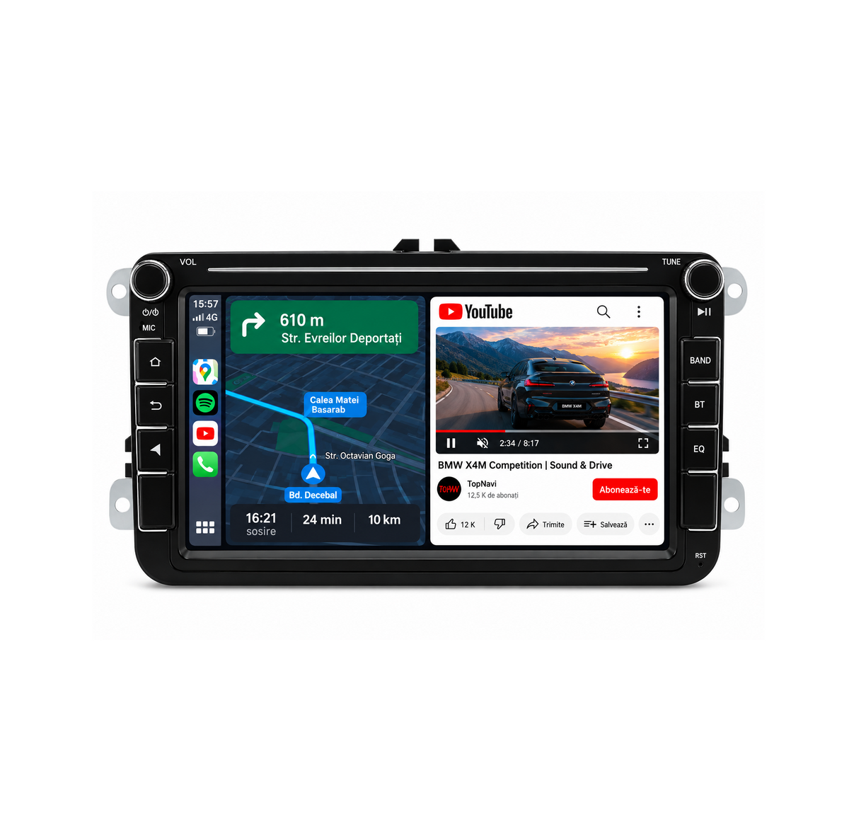 Navigatie Volkswagen ,Skoda, Seat, Android, Ecran 8 inch, Carplay / android auto