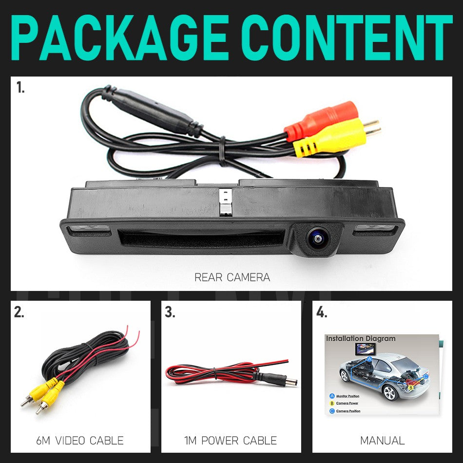 Camera marsarier Ford Focus / Fiesta / Puma, mâner hayon, HD Night Vision