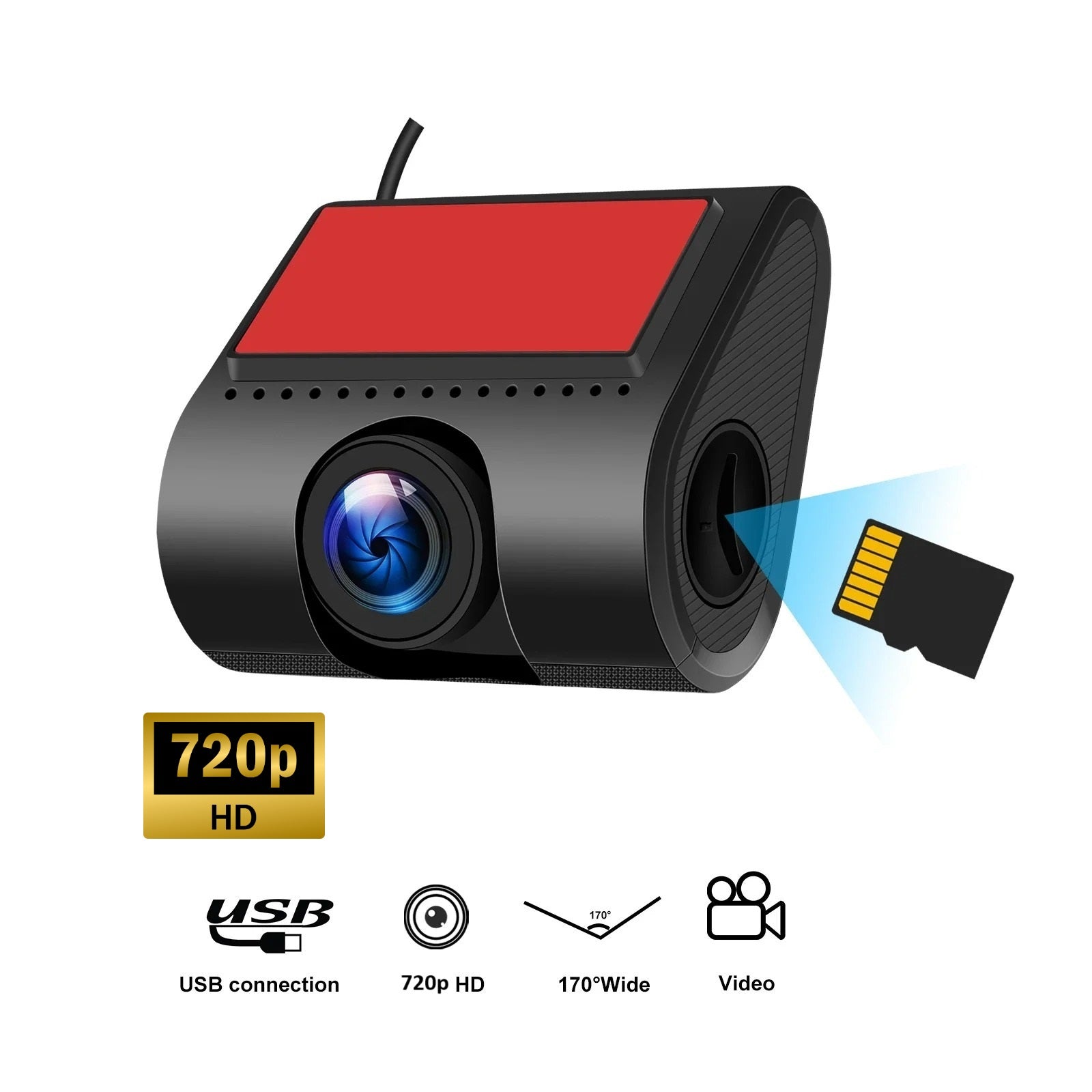 Camera auto dvr, rezolutie 720p HD, conectare USB