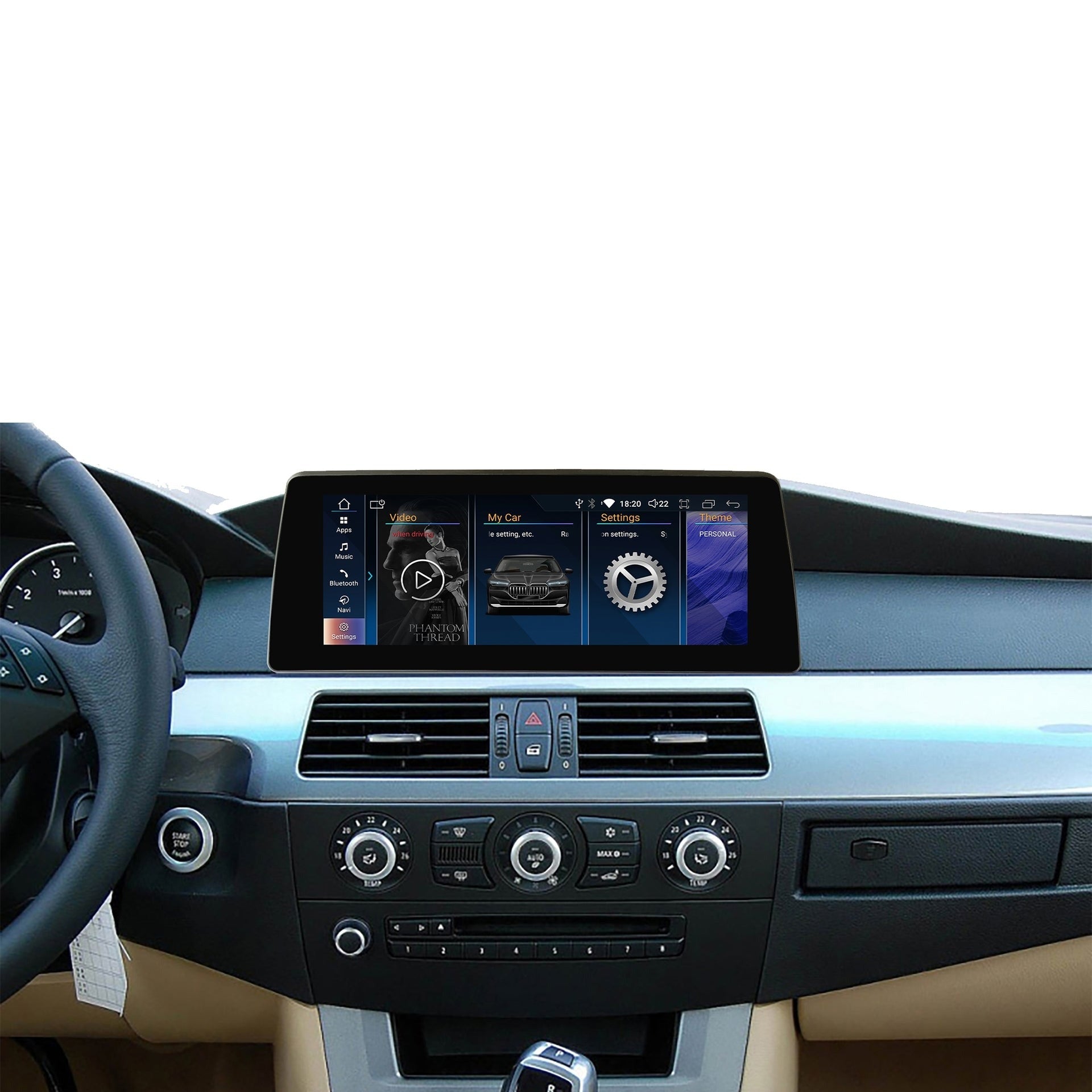Navigatie BMW seria 5 E60 E61 (2004-2010), Android, Carplay / Android auto