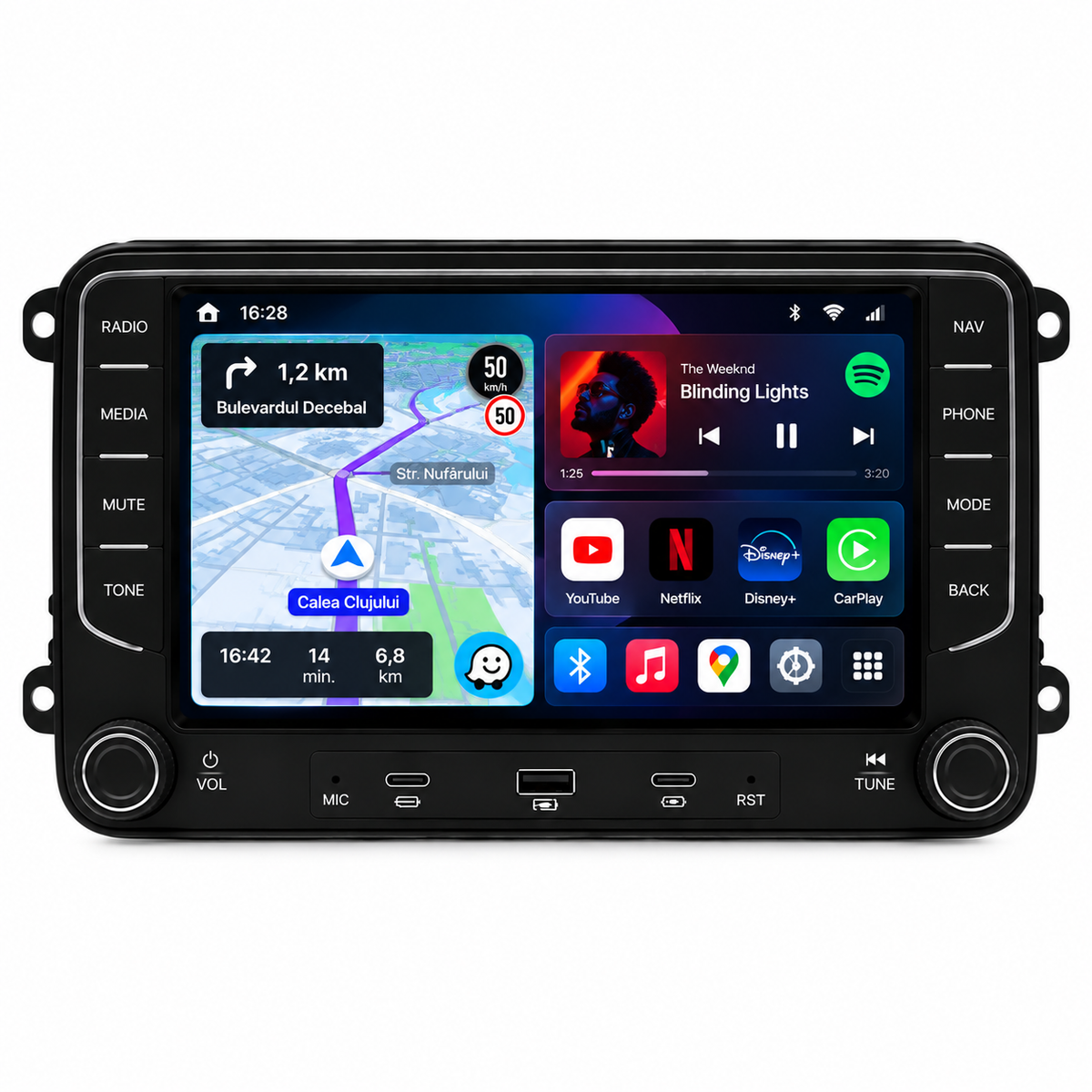 Navigatie Volkswagen ,Skoda, Seat, Android, Ecran 7" full touch, Carplay / android auto