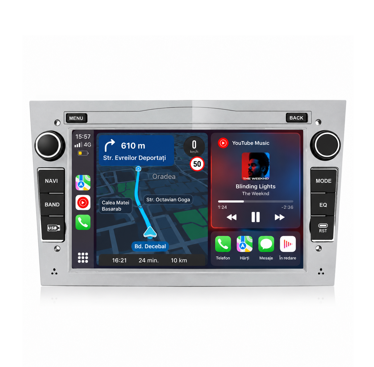 Navigatie Opel Astra H, Corsa, Antara, Meriva, Vivaro, Zafira  Android, Ecran 7", Carplay / Android auto