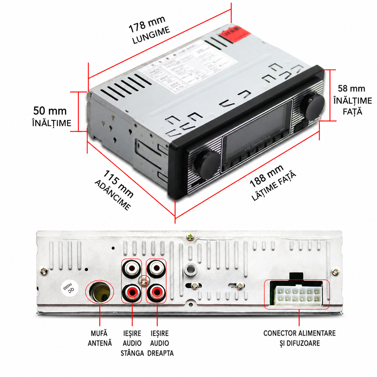 Radio mp3 player vintage clasic Aux SD USB Bluetooth