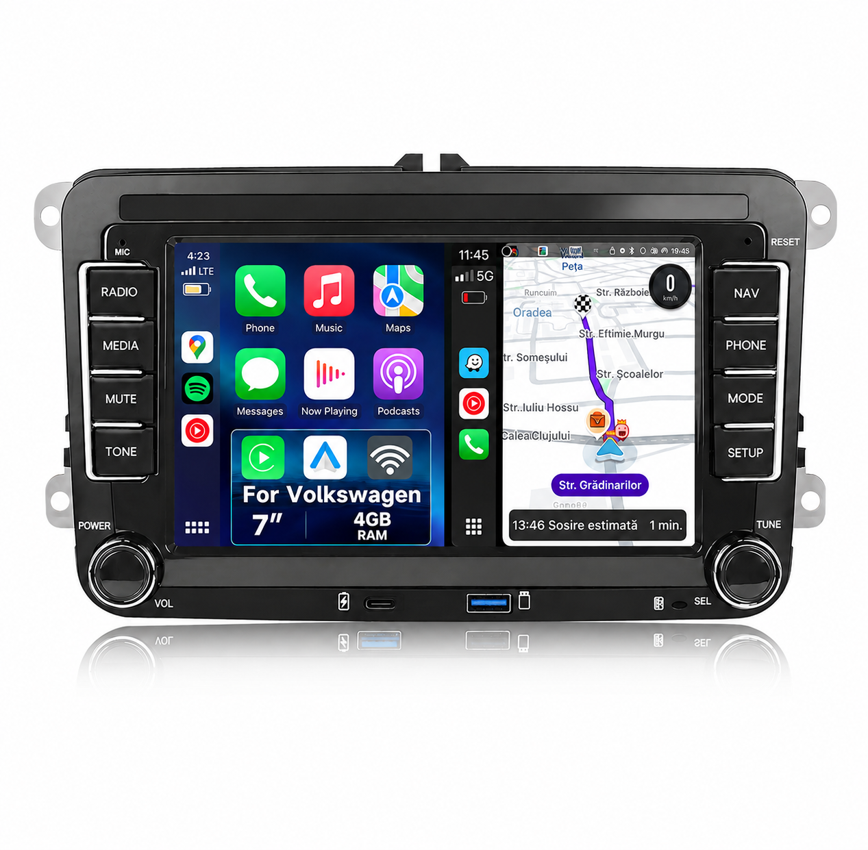 Navigatie dedicata Android 15, Volkswagen / Skoda / Seat, 4GB RAM carplay / android auto
