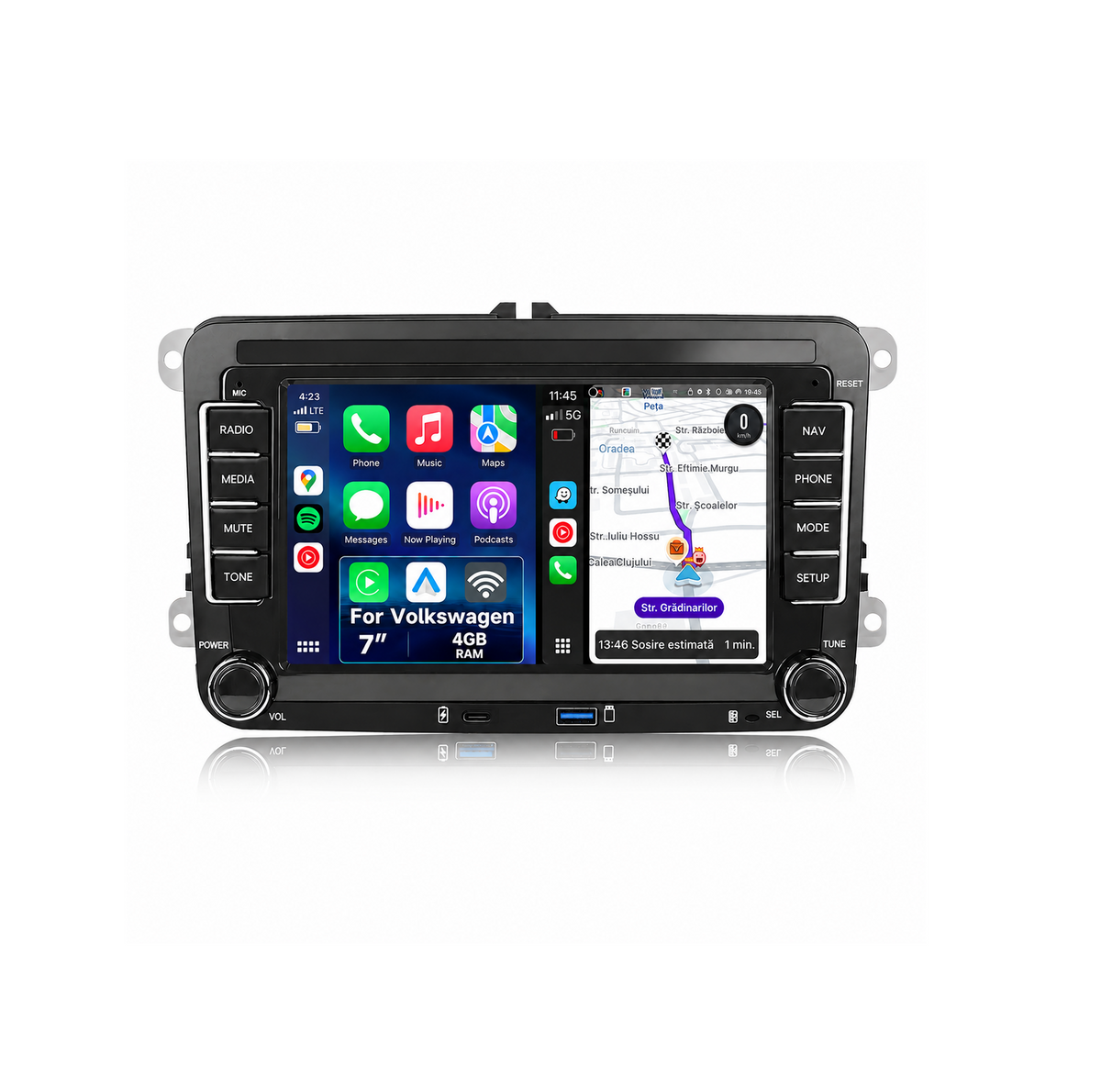 Navigatie dedicata Android 15, Volkswagen / Skoda / Seat, 4GB RAM carplay / android auto