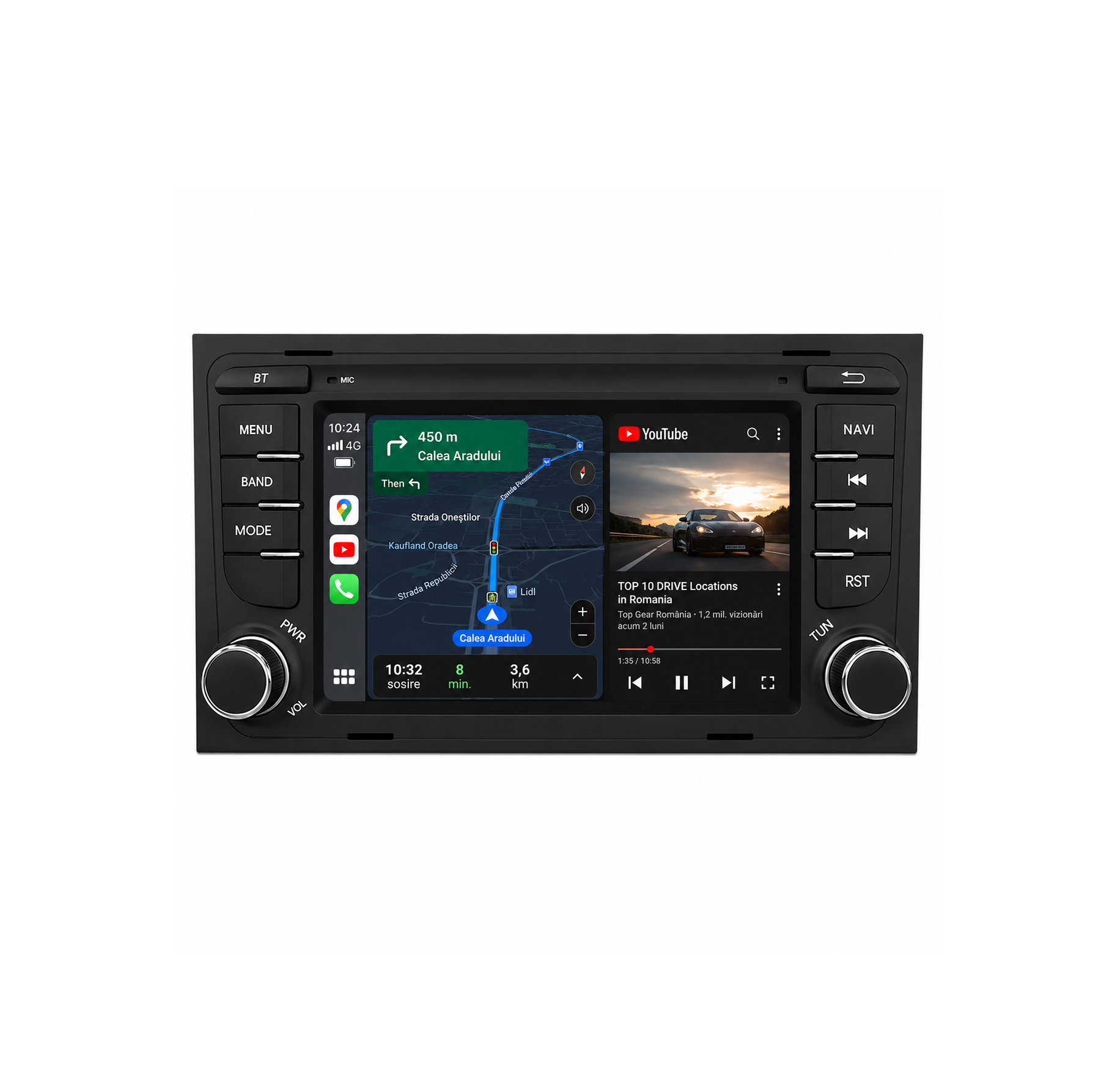 Navigatie Audi A4 B6 / B7 (2001-2008) 4GB RAM, Android 15, carplay / android auto