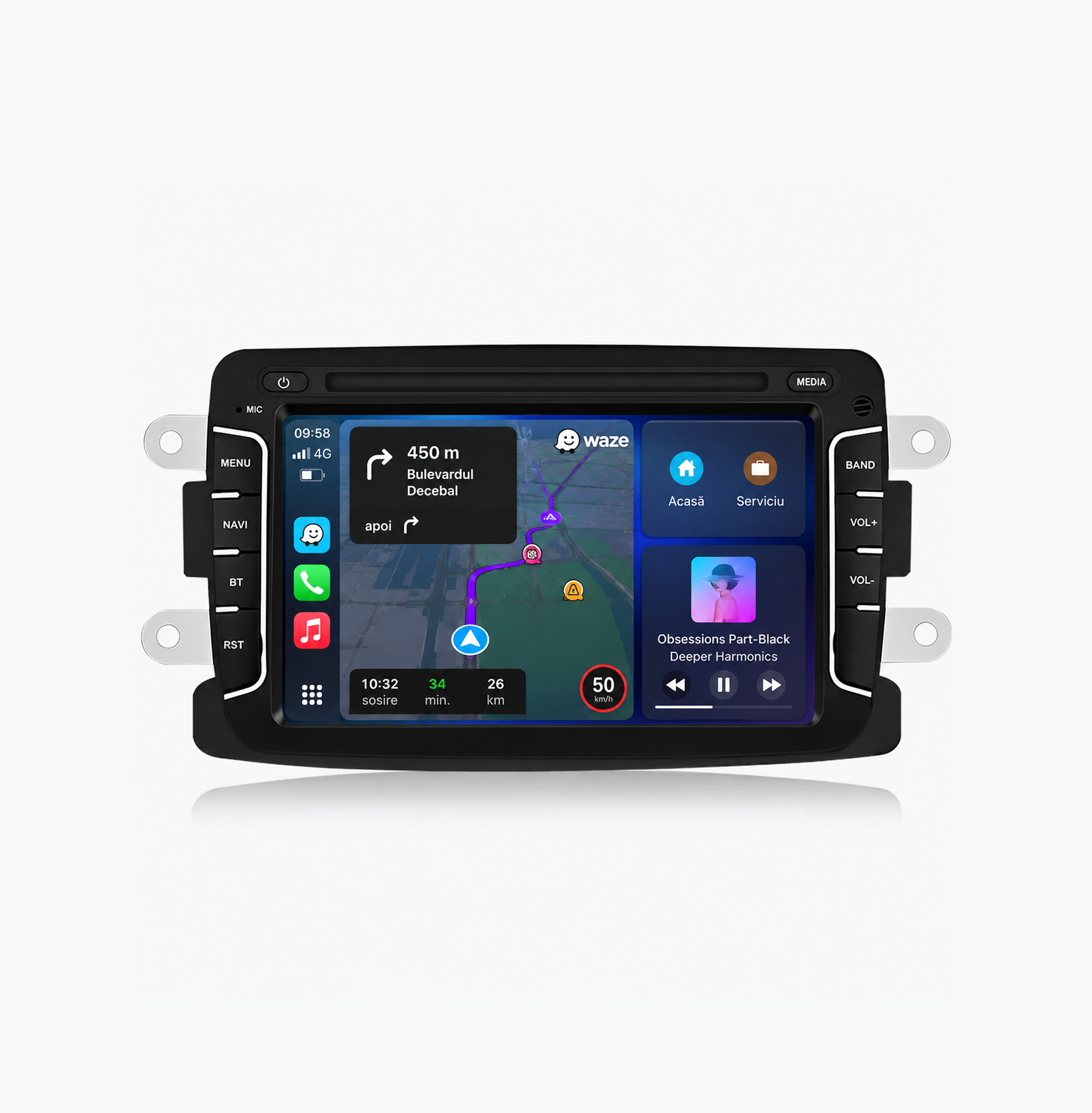 Navigatie Dacia Logan, Duster, Sandero, Dokker (2010-2020), Android, carplay / android auto