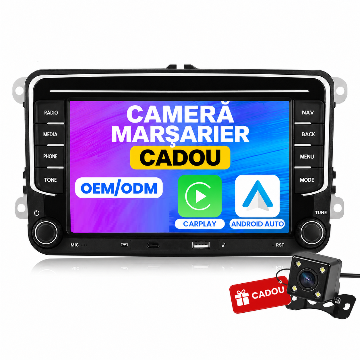Navigatie Seat Leon (2005-2013), Ecran 7 inch, 4GB RAM 64GB, carplay / android auto, incarcare USB