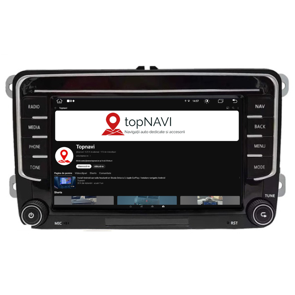 Navigatie Volkswagen ,Skoda, Seat, Android, Ecran 7 inch banda crom, Carplay / android auto