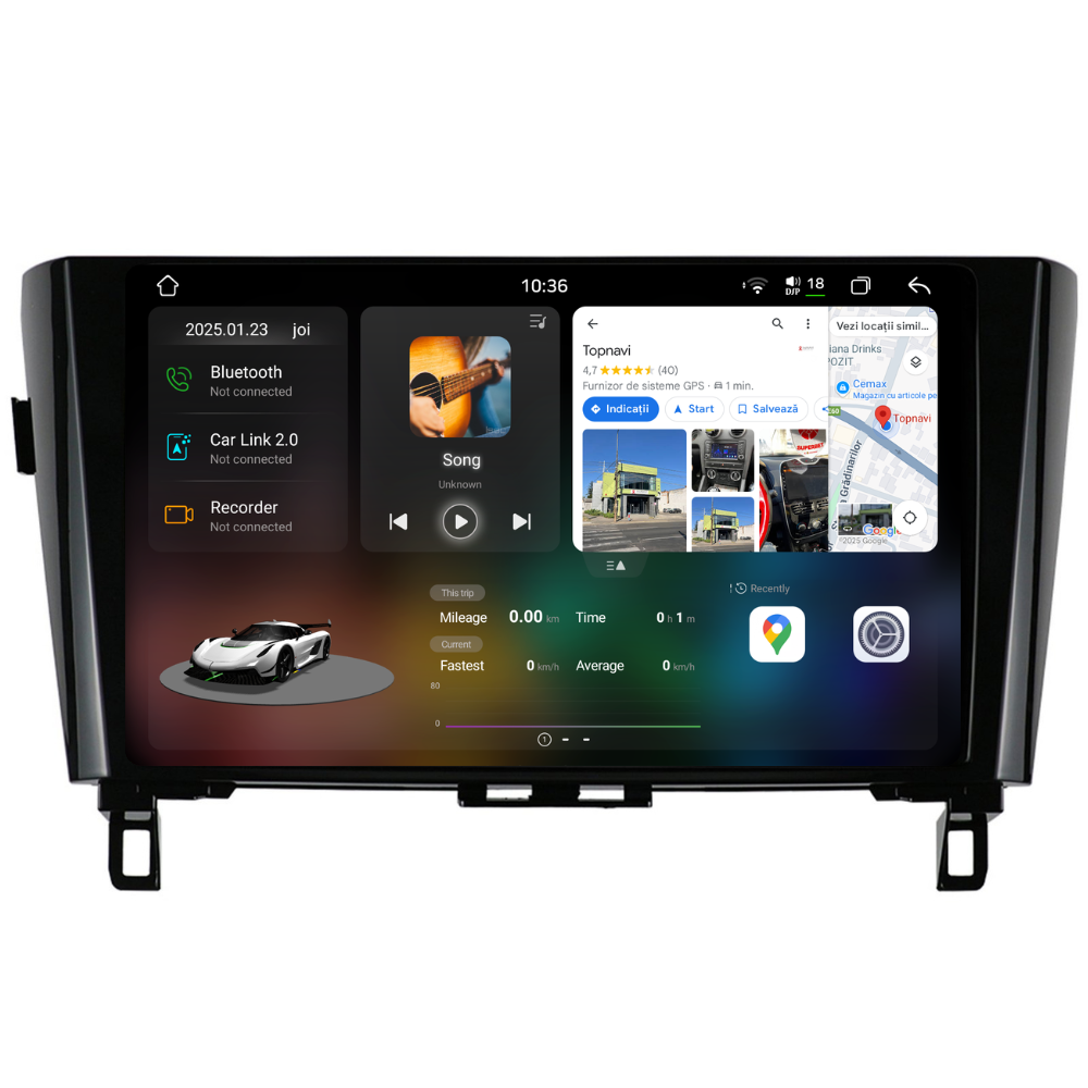 Navigatie Nissan X-Trail (2013-2017), Ecran 10 inch, Carplay / Android auto, Youtube, Waze