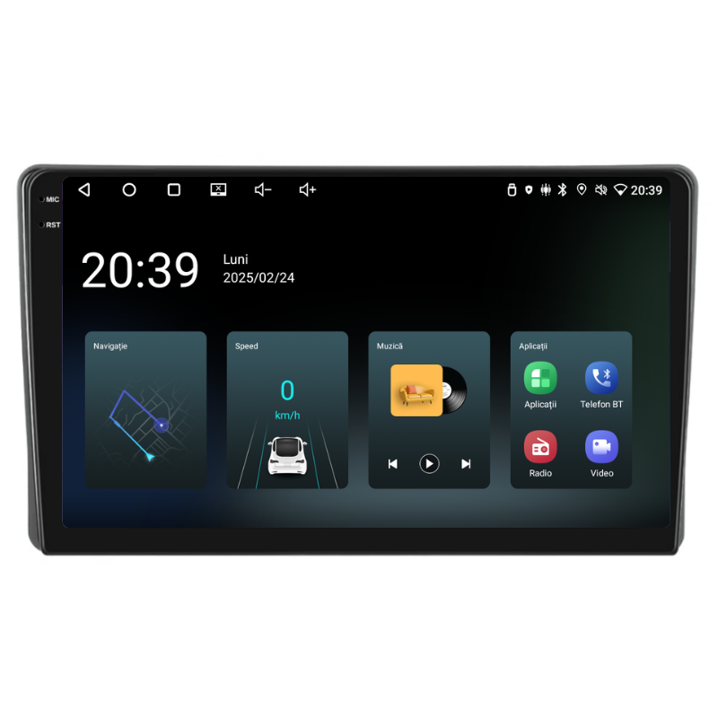 Navigatie Fiat Panda (2003-2012), Ecran 9 inch, Carplay / Android auto, Youtube, Waze