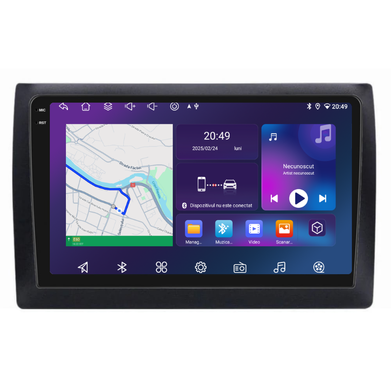 Navigatie Fiat Stilo (2001-2010), Ecran 9 inch, Carplay / Android auto, Youtube, Waze