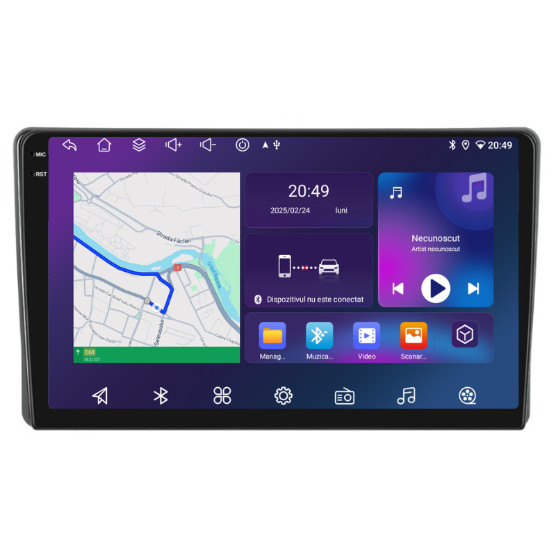 Navigatie Fiat Bravo (2007-2012), Ecran 9 inch, Carplay / Android auto, Youtube, Waze