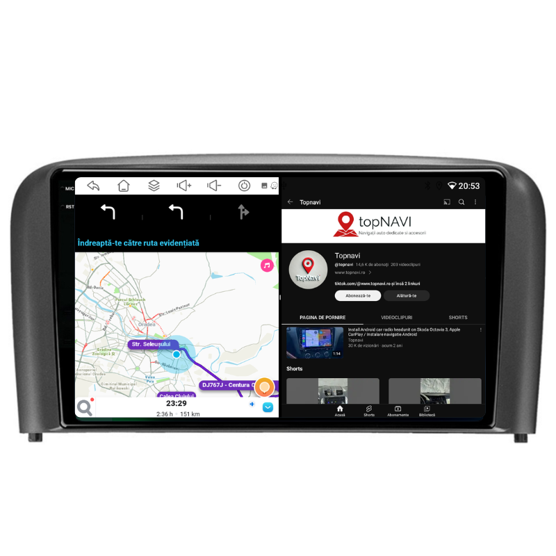 Navigatie Volvo S80 (1998-2004), Ecran 9 inch, Carplay / Android auto, Youtube, Waze