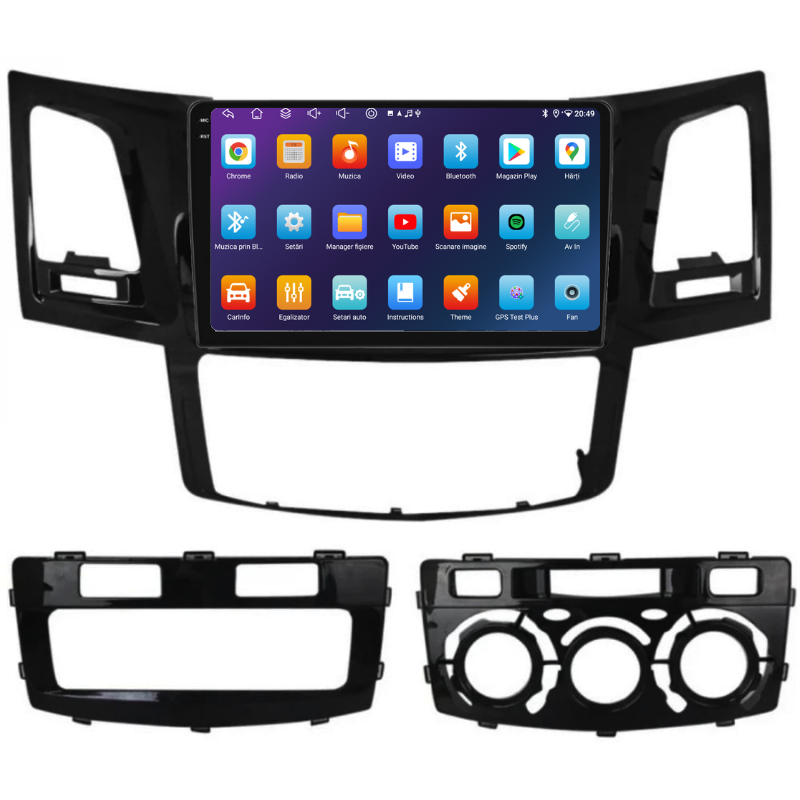 Navigatie Toyota Hilux (2005-2015), Ecran 9 inch, Carplay / Android auto, Youtube, Waze