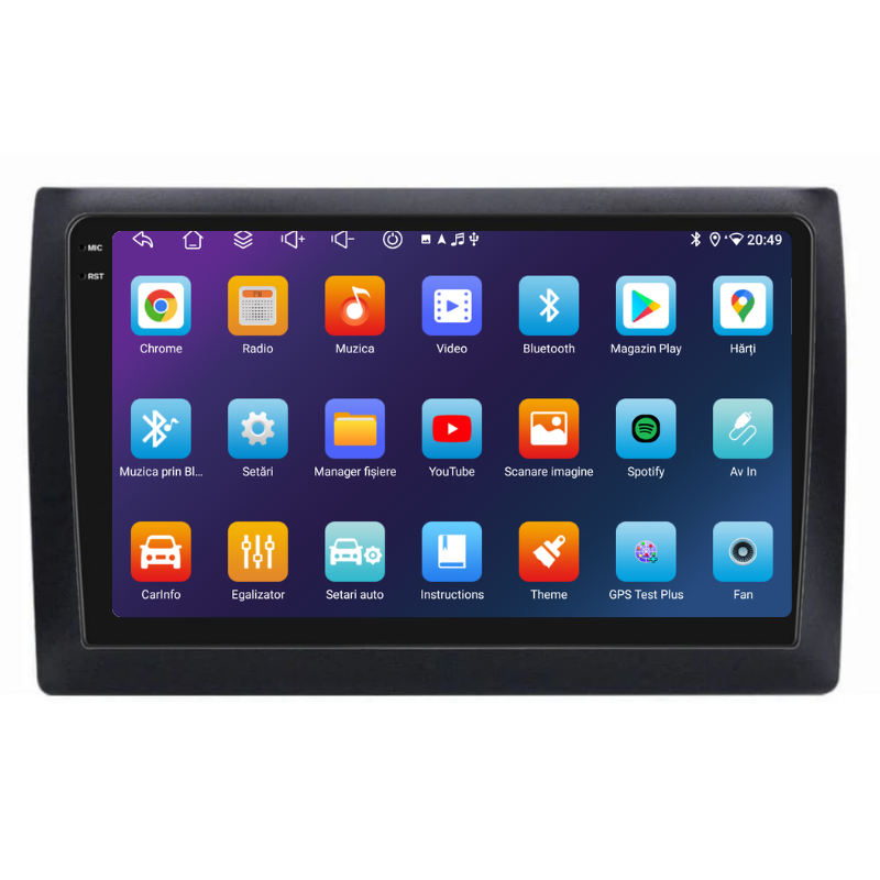 Navigatie Fiat Stilo (2001-2010), Ecran 9 inch, Carplay / Android auto, Youtube, Waze