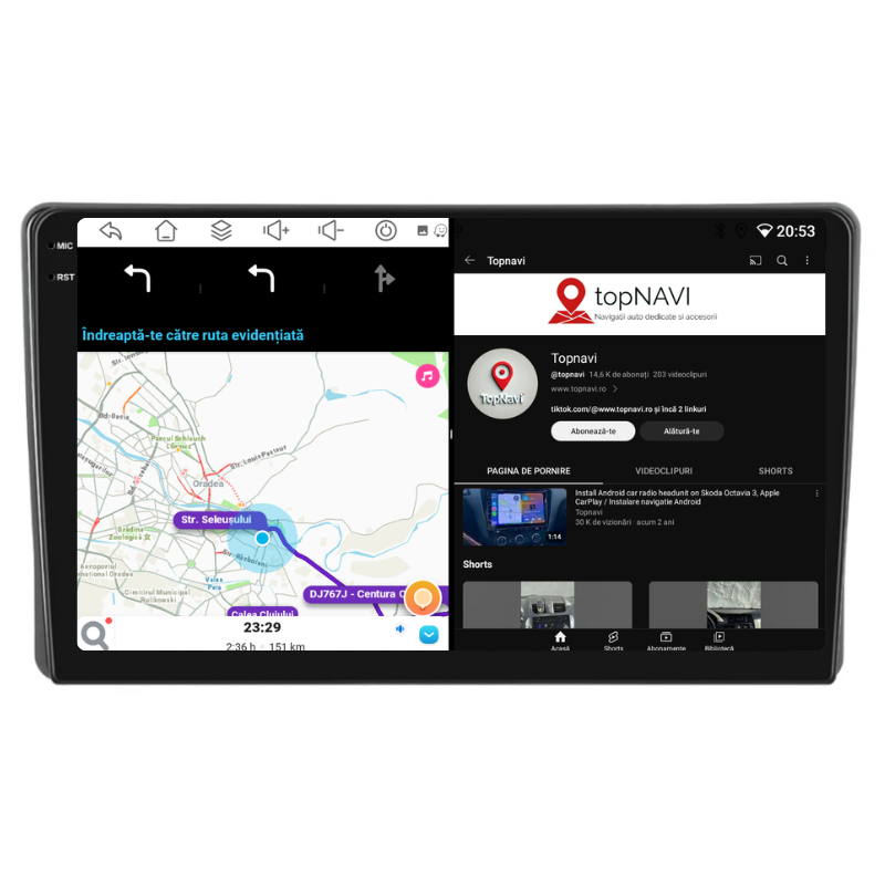 Navigatie Fiat Bravo (2007-2012), Ecran 9 inch, Carplay / Android auto, Youtube, Waze