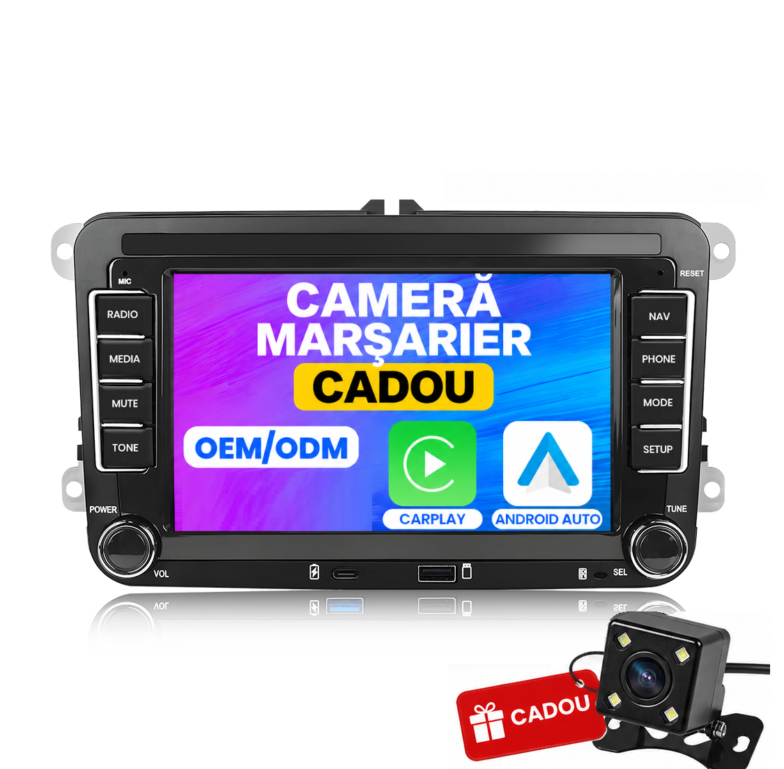 Navigatie dedicata Android 15, Volkswagen / Skoda / Seat, 4GB RAM carplay / android auto