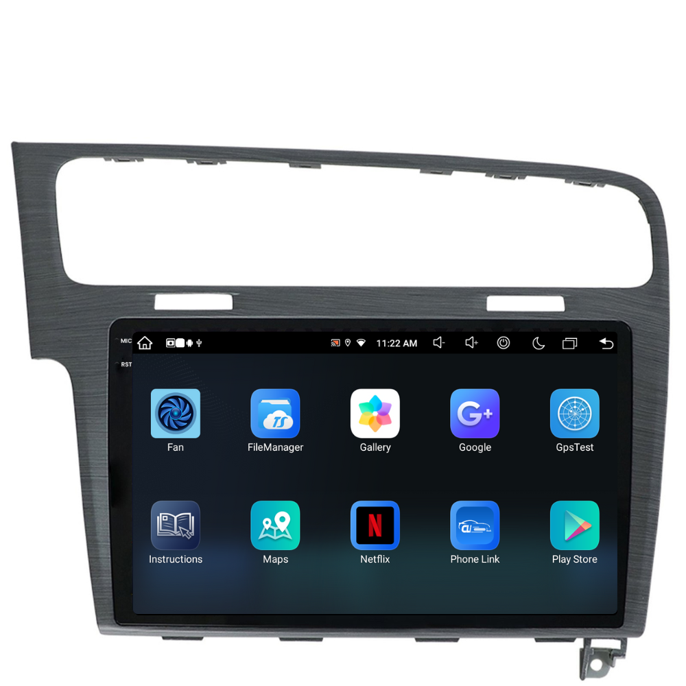 Navigatie Volkswagen Golf 7, Android, Ecran 10", Carplay / Android auto, gri