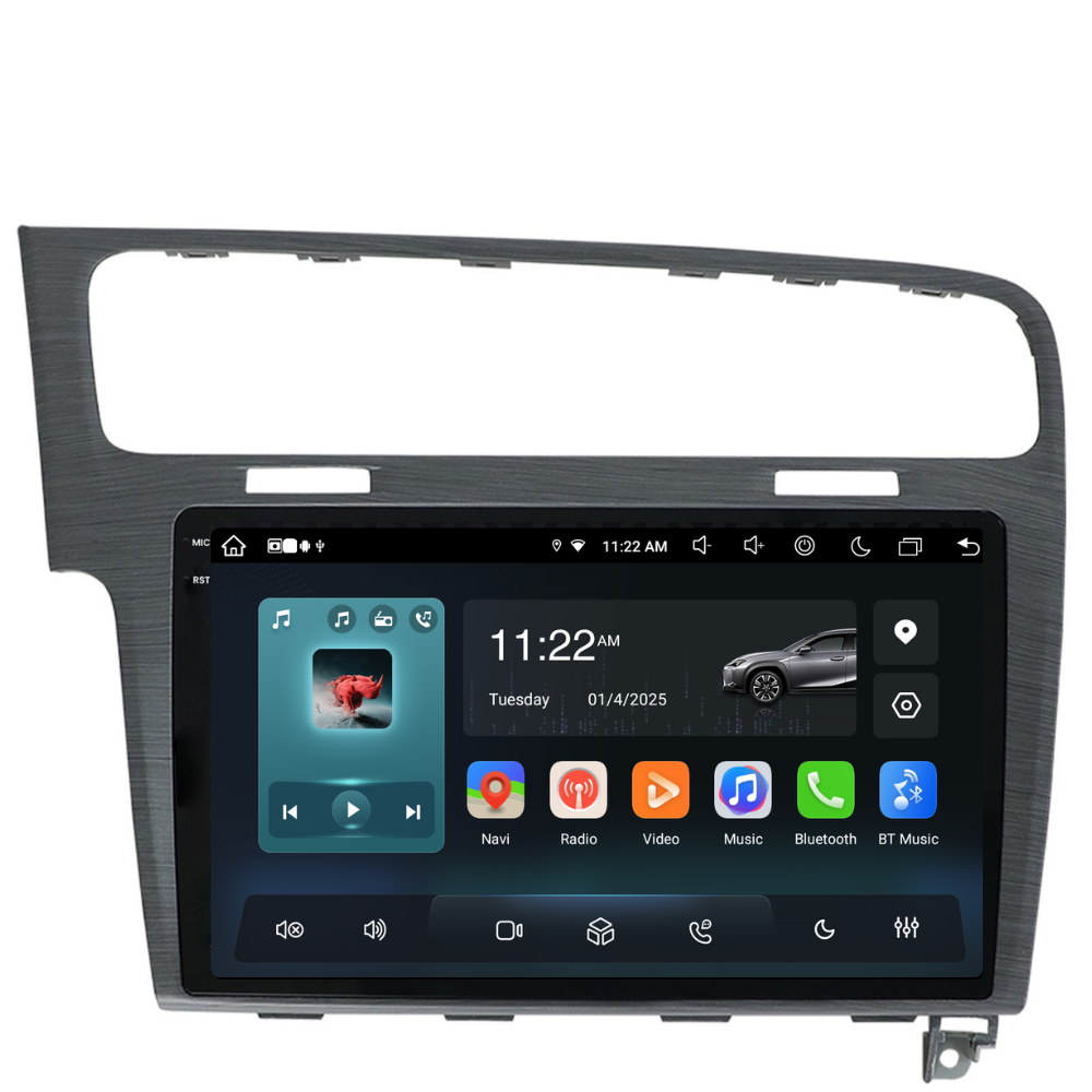 Navigatie Volkswagen Golf 7, Android, Ecran 10", Carplay / Android auto, gri
