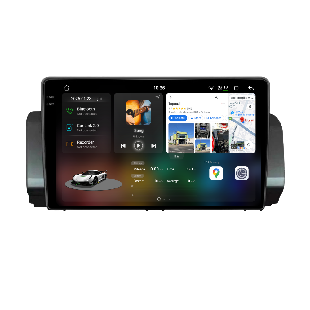 Navigatie Dacia Logan / Sandero / Jokker (2021+) Android, Ecran 10", Carplay / Android auto