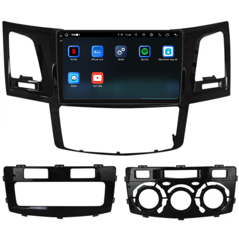 Navigatie Toyota Hilux (2005-2015), Ecran 9 inch, Carplay / Android auto, Youtube, Waze