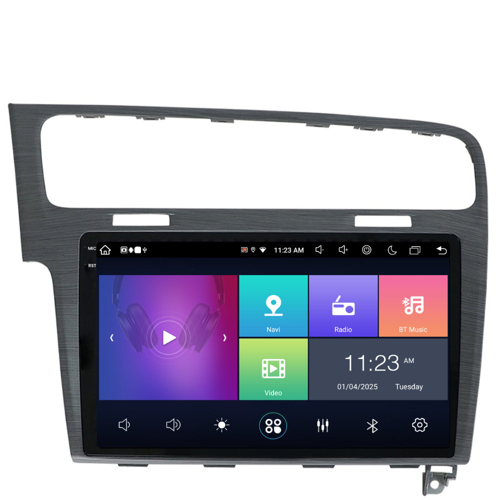 Navigatie Volkswagen Golf 7, Android, Ecran 10", Carplay / Android auto, gri
