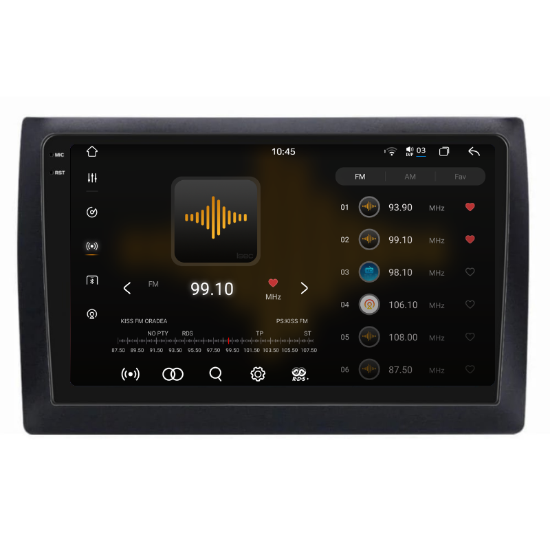 Navigatie Fiat Stilo (2001-2010), Ecran 9 inch, Carplay / Android auto, Youtube, Waze
