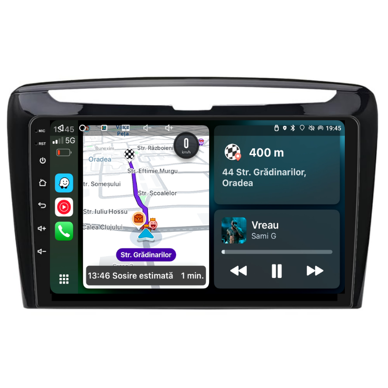 Navigatie Lancia Ypsilon (2012-2020), Ecran 9 inch, Carplay / Android auto, Youtube, Waze