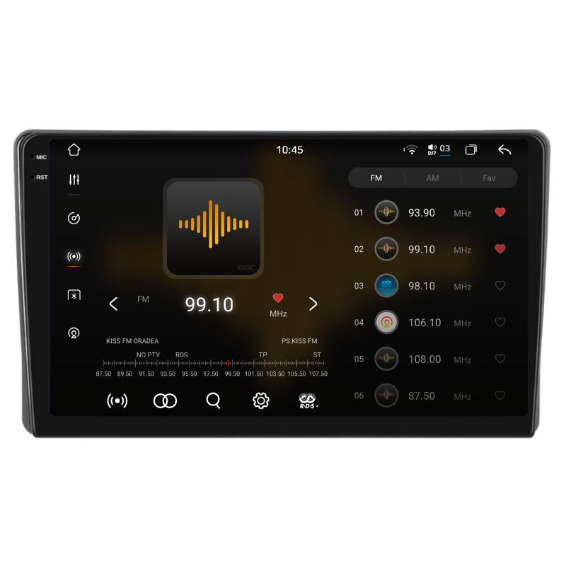 Navigatie Fiat Bravo (2007-2012), Ecran 9 inch, Carplay / Android auto, Youtube, Waze