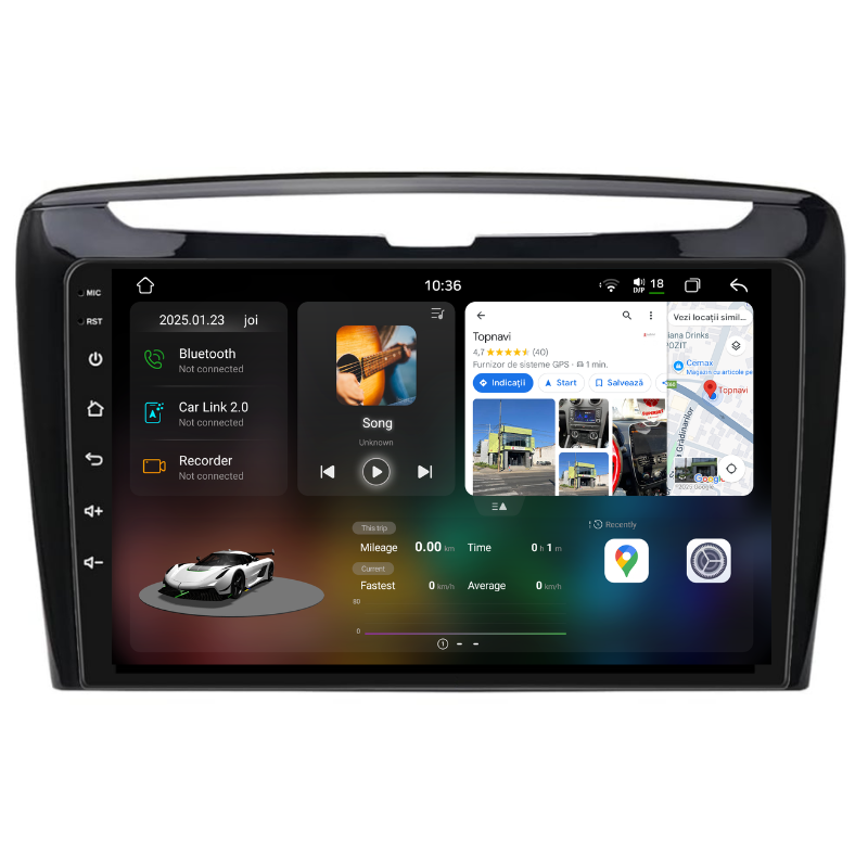 Navigatie Lancia Ypsilon (2012-2020), Ecran 9 inch, Carplay / Android auto, Youtube, Waze