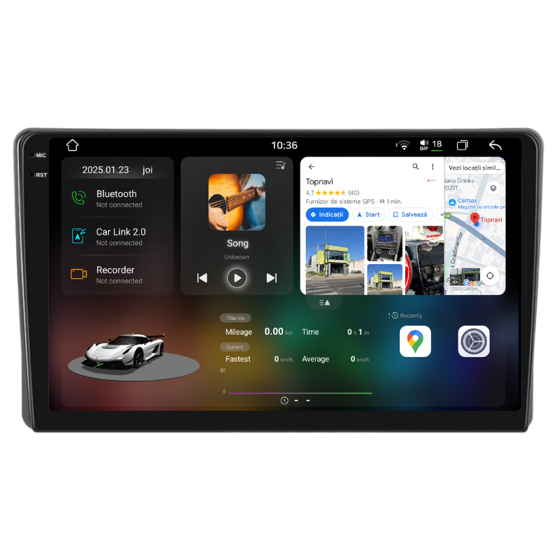 Navigatie Fiat Bravo (2007-2012), Ecran 9 inch, Carplay / Android auto, Youtube, Waze