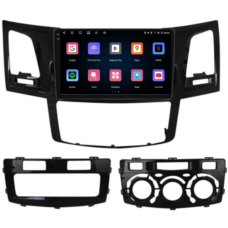 Navigatie Toyota Hilux (2005-2015), Ecran 9 inch, Carplay / Android auto, Youtube, Waze