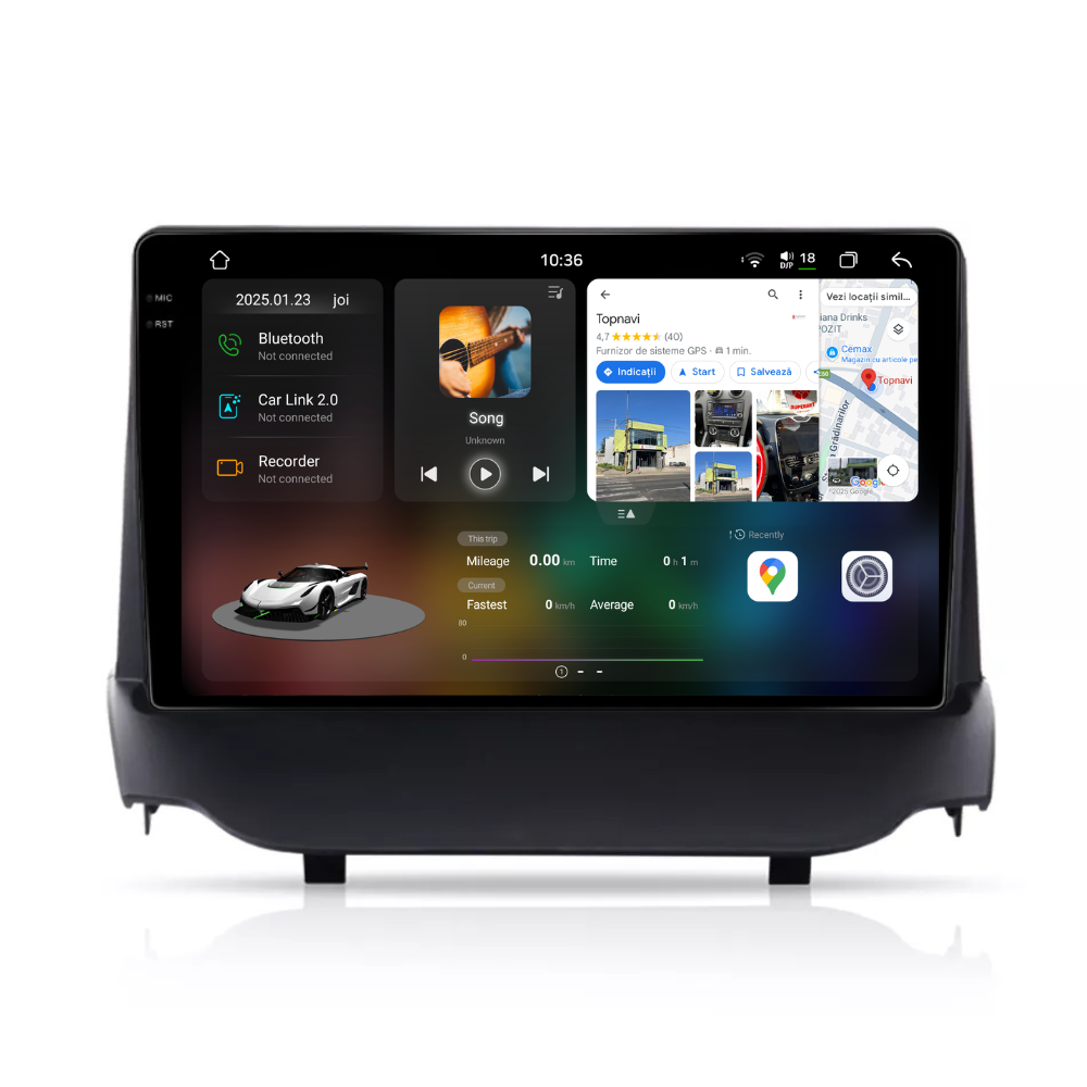 Navigație Ford Fiesta (2009-2011), Android, Ecran 9", Carplay / Android auto