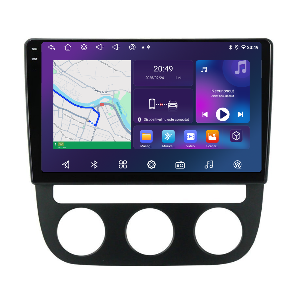 Navigatie Volkswagen Golf 5 (2004-2009), Android, Ecran 10", Carplay / Android auto, Clima Auto