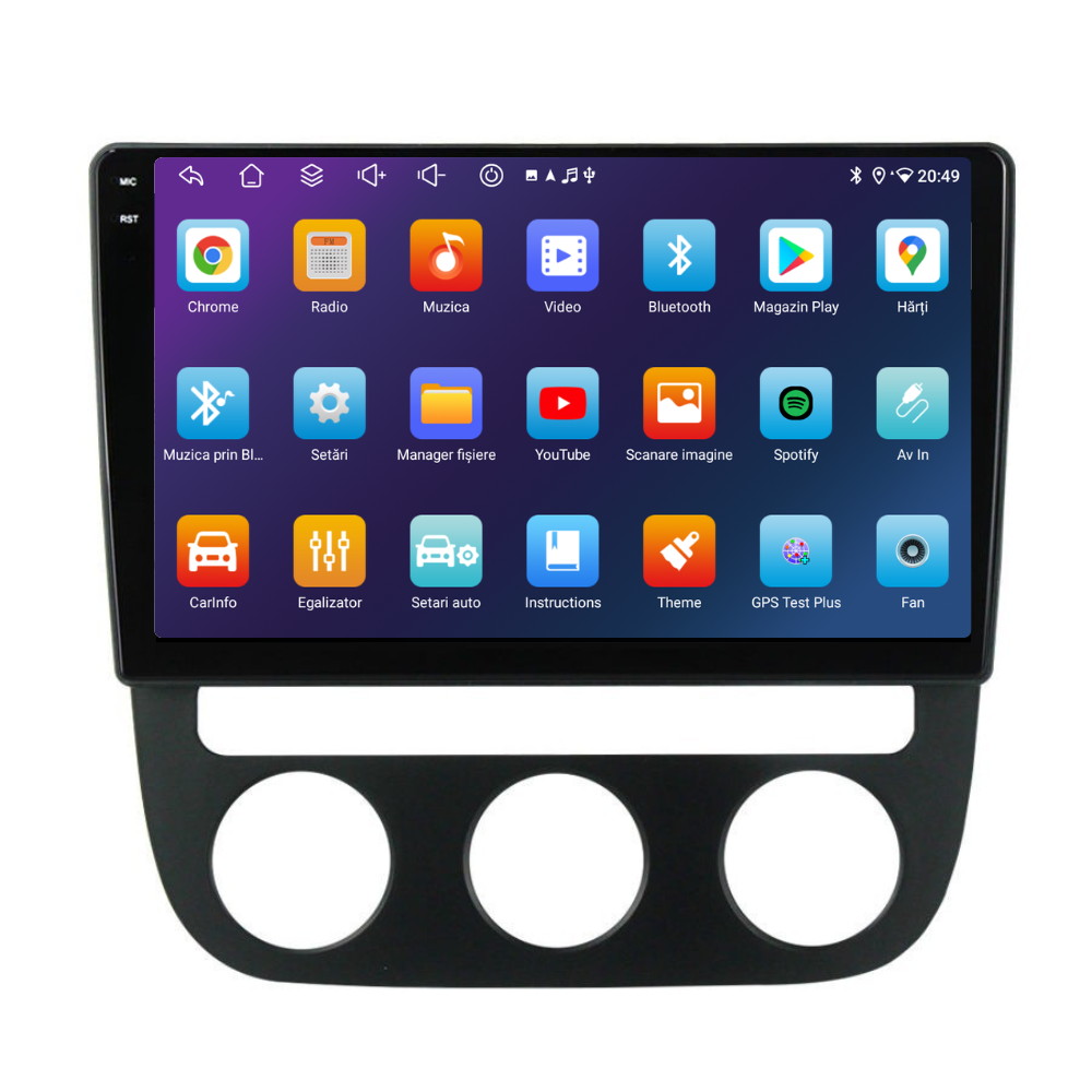 Navigatie Volkswagen Golf 5 (2004-2009), Android, Ecran 10", Carplay / Android auto, Clima Auto