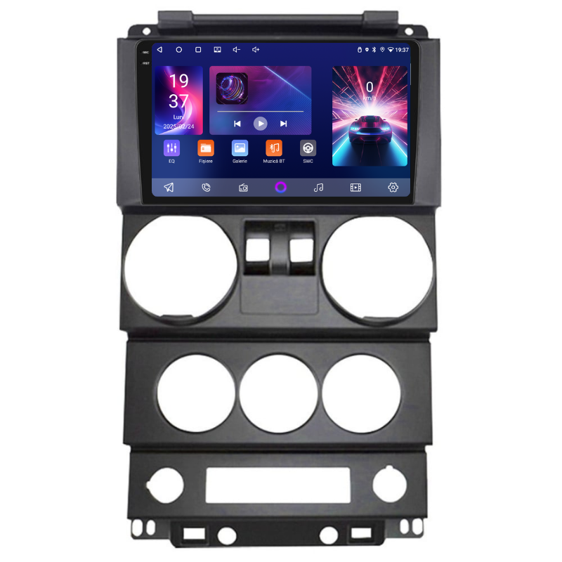 Navigatie Jepp Wrangler Rubicon (2008-2010) 2 usi, Ecran 9 inch, Carplay / Android auto, Youtube, Waze