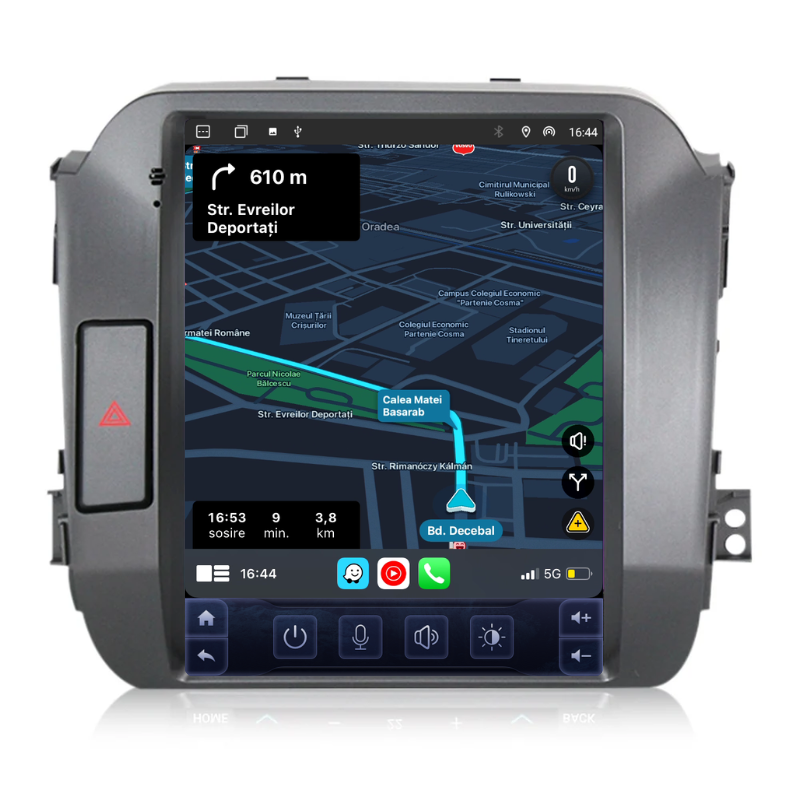 Navigatie Hyundai Santa Fe (2006-2012), Ecran tip tesla 9,7 inch, Carplay / Android auto, Youtube, Waze