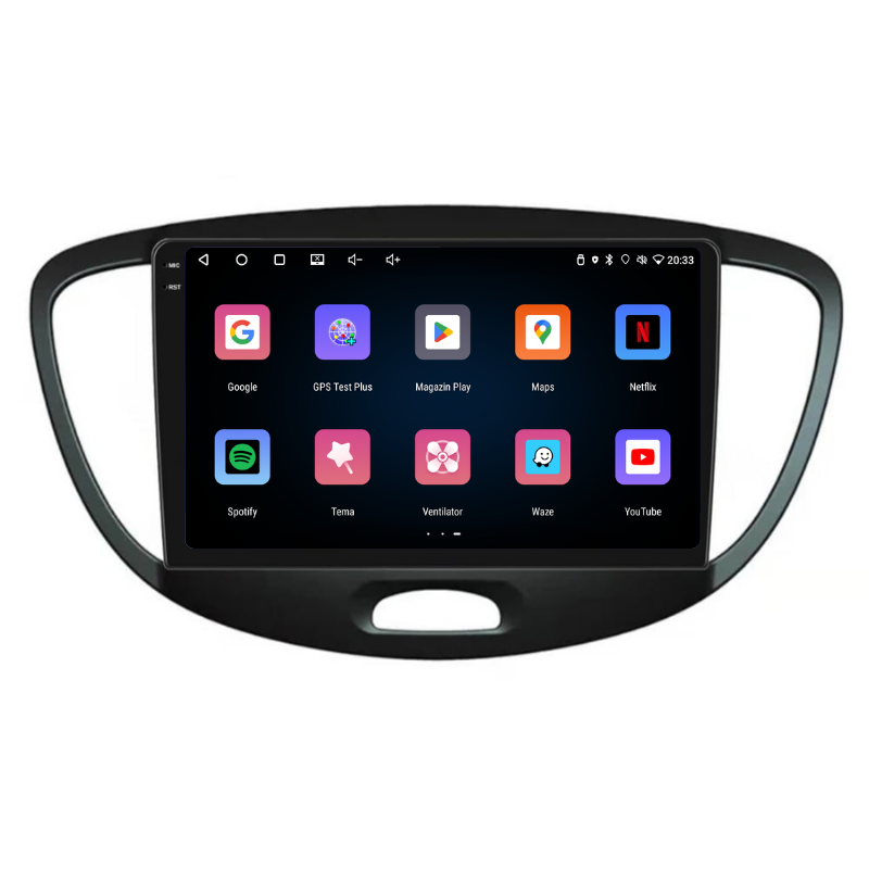 Navigatie Hyundai i10 (2007-2013), Ecran 9 inch, Carplay / Android auto, Youtube, Waze