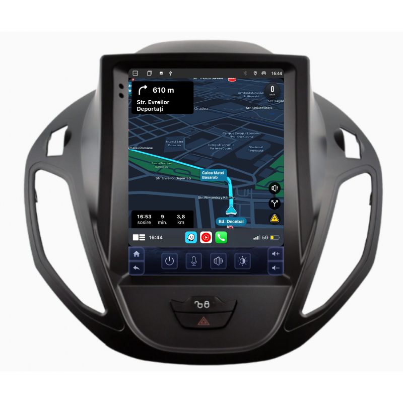 Navigatie Ford B-Max (2014-2018), Ecran tip tesla 9,7 inch, Carplay / Android auto, Youtube, Waze