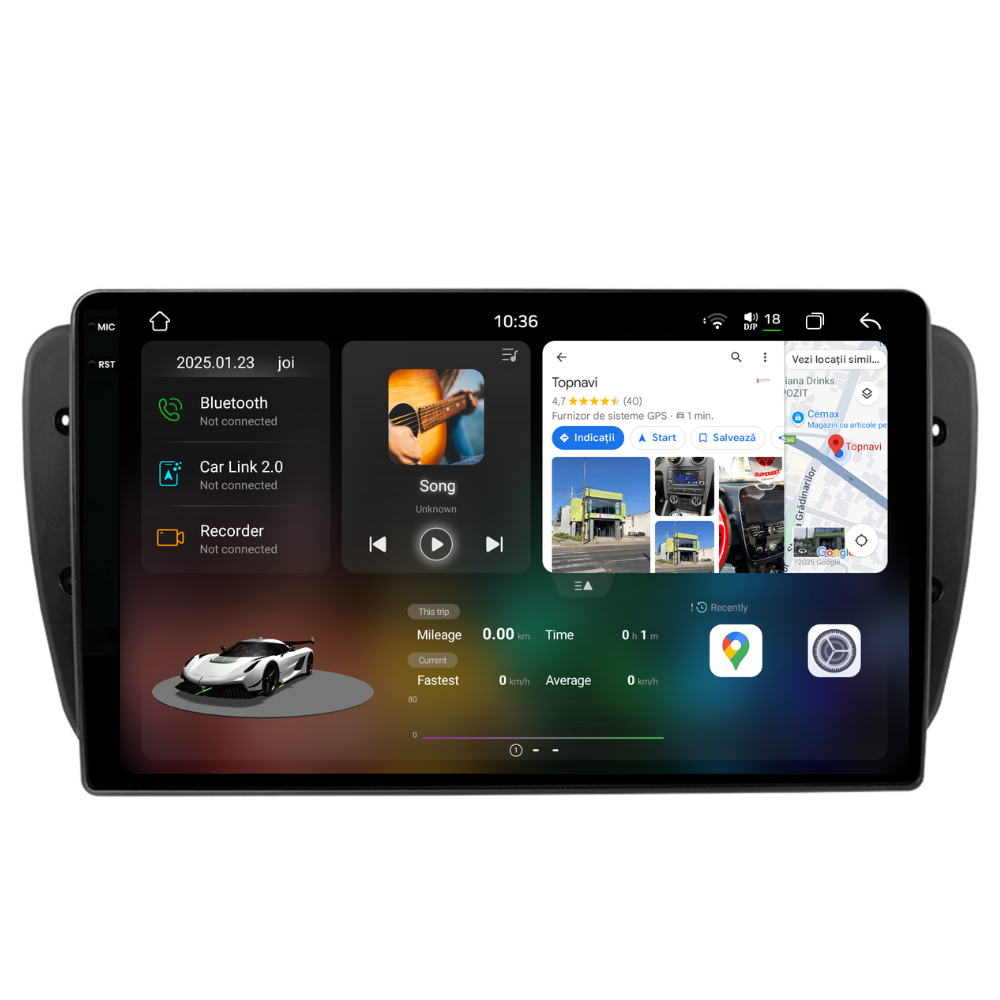 Navigatie Seat Ibiza 6J (2009-2013), Android, Ecran 9", Carplay / Android auto