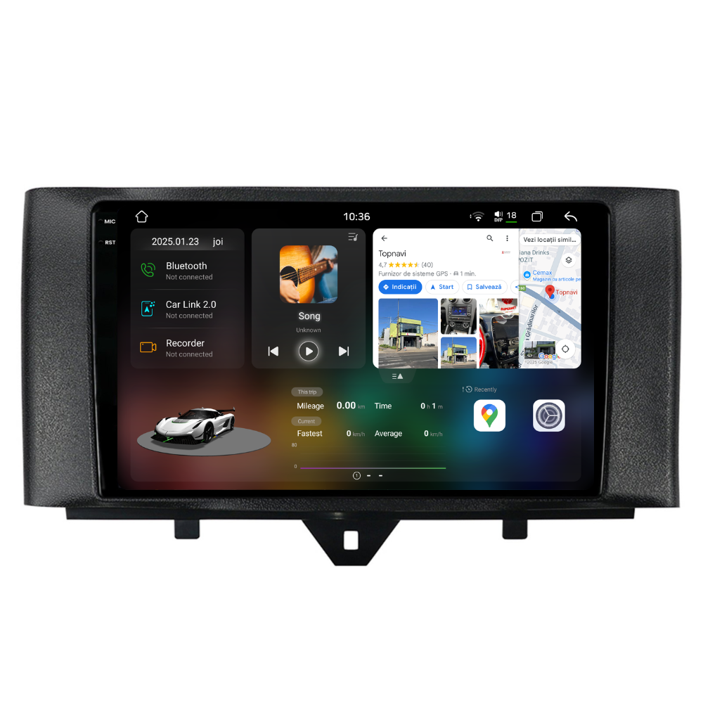 Navigatie Smart For Two / For Four (2010-2015), Android, Ecran 9", Carplay / Android auto