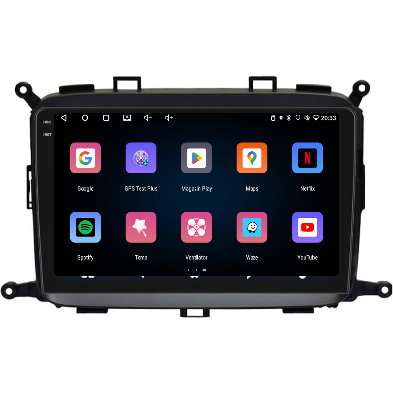Navigatie Kia Carens (2012-2018), Ecran 9 inch, Carplay / Android Auto, Youtube, Waze