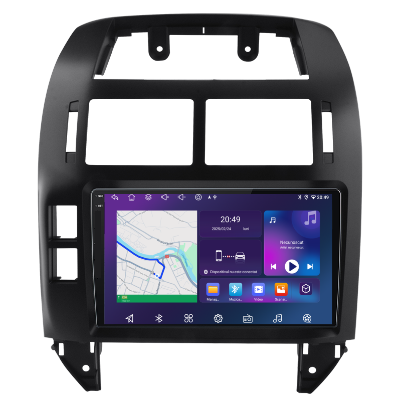 Navigatie Volkswagen Polo (1999-2009), Ecran 9 inch, Carplay / Android auto, Youtube, Waze