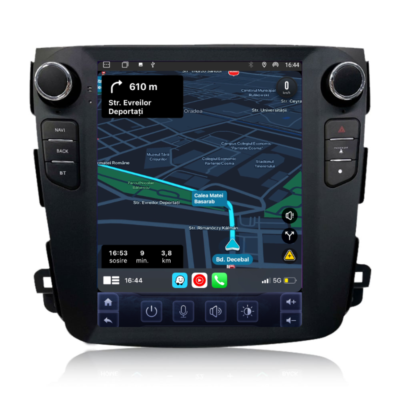 Navigatie Mitsubishi Outlander (2008-2012), Ecran tip tesla 9,7 inch, Carplay / Android auto, Youtube, Waze