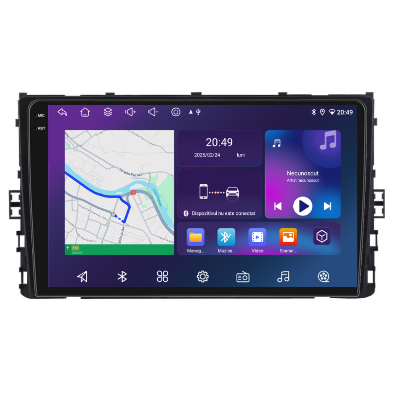 Navigatie Volkswagen T-Roc (2017+), Ecran 9 inch, Carplay / Android auto, Youtube, Waze
