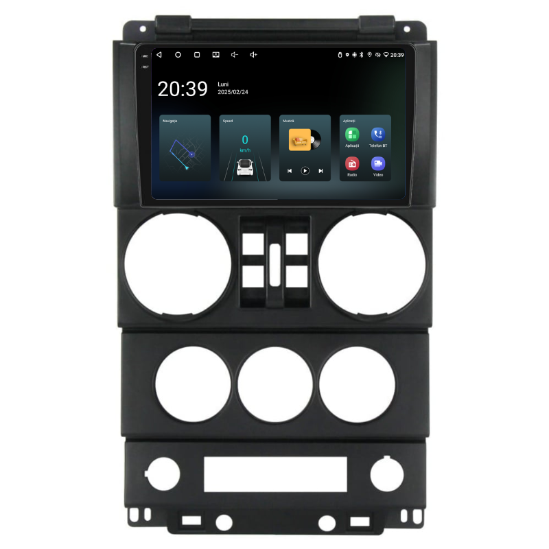 Navigatie Jeep Wrangler Rubicon (2008-2010) 4 usi, Ecran 9 inch, Carplay / Android auto, Youtube, Waze
