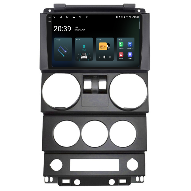 Navigatie Jepp Wrangler Rubicon (2008-2010) 2 usi, Ecran 9 inch, Carplay / Android auto, Youtube, Waze