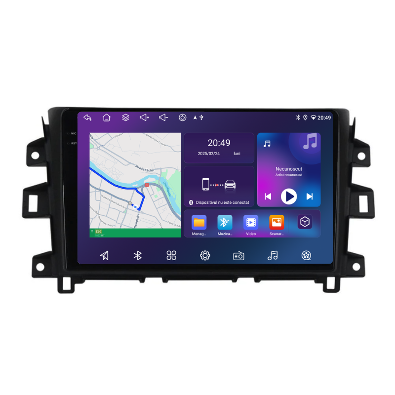 Navigatie Nissan Navara (2015-2022), Ecran 9 inch, Carplay / Android auto, Youtube, Waze